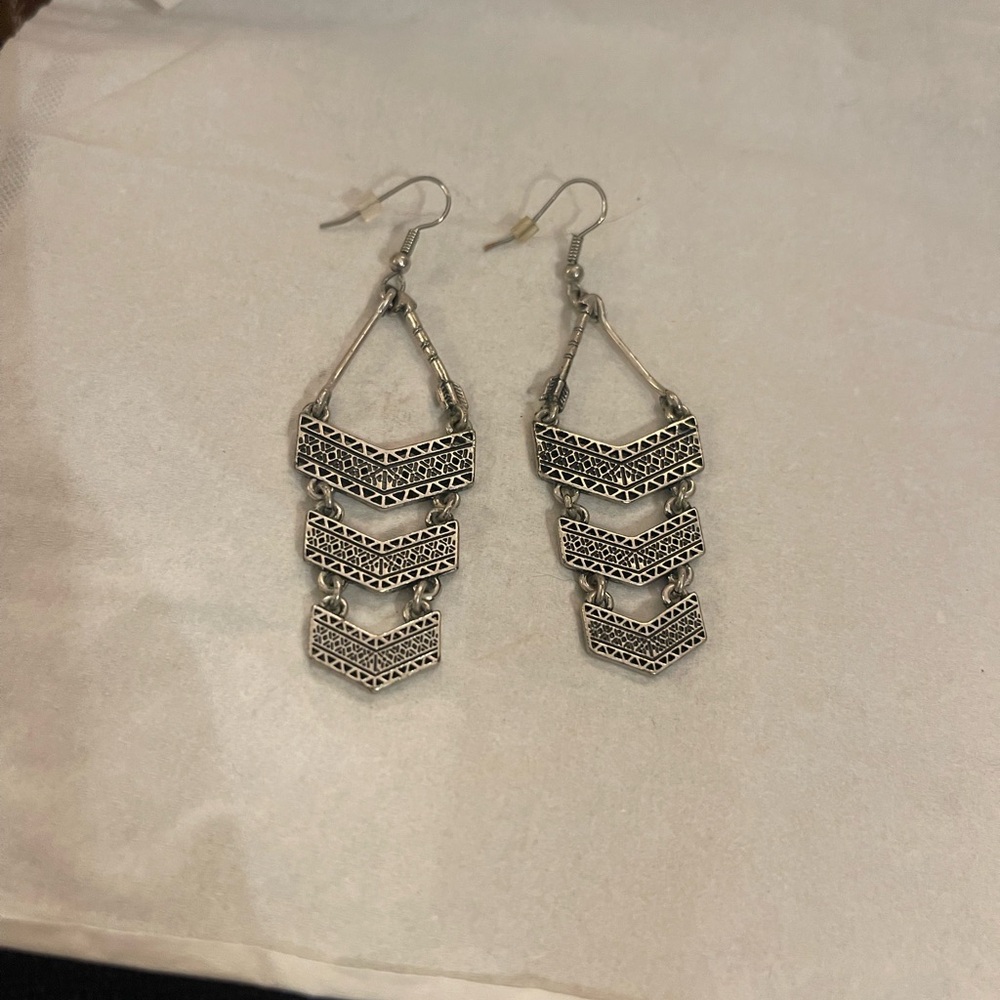Silver Geometric Earrings Lightweight.